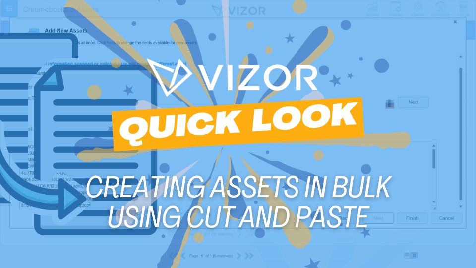Create assets in bulk using cut and paste thumbnail