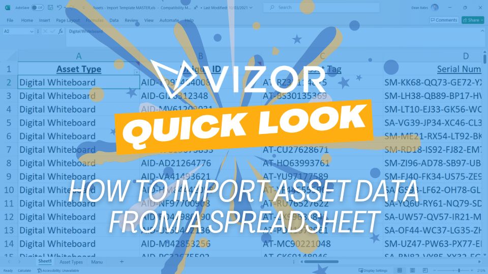 How to import asset data from a spreadsheet thumbnail