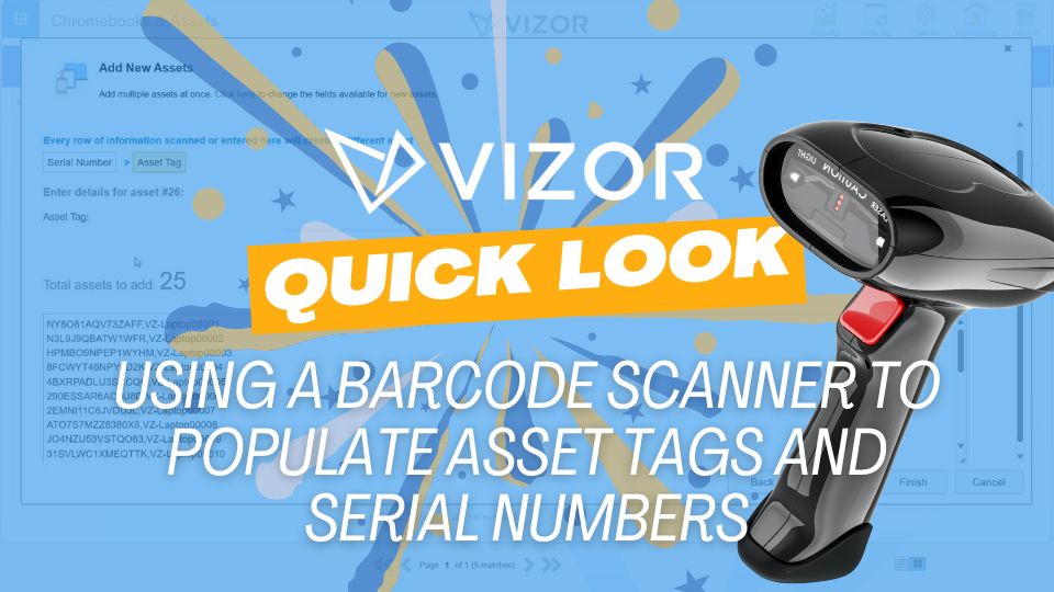 Using a barcode scanner to populate asset tags and serial numbers thumbnail